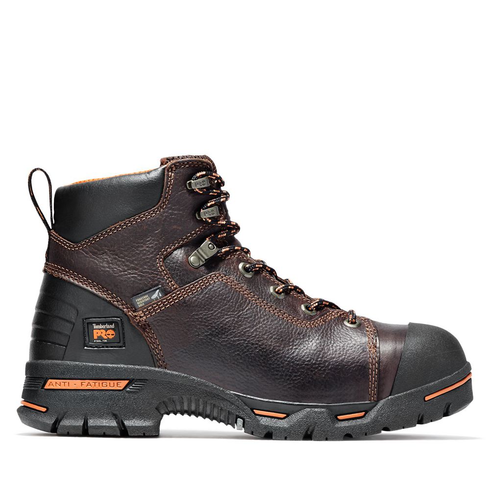 Botas de Trabajo Masculino - Timberland Pro® Endurance 6\" Steel Toe - QRNAE4530 - Marrom Escuro